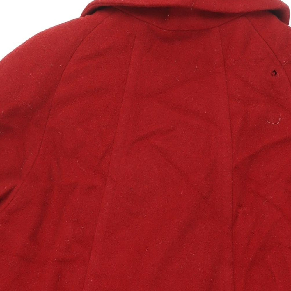 Richards Womens Red Overcoat Coat Size 12 Button - Vintage