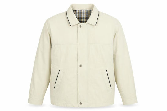 Essentials Mens Beige Jacket Size XL Zip - Vintage