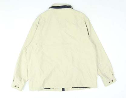 Essentials Mens Beige Jacket Size XL Zip - Vintage
