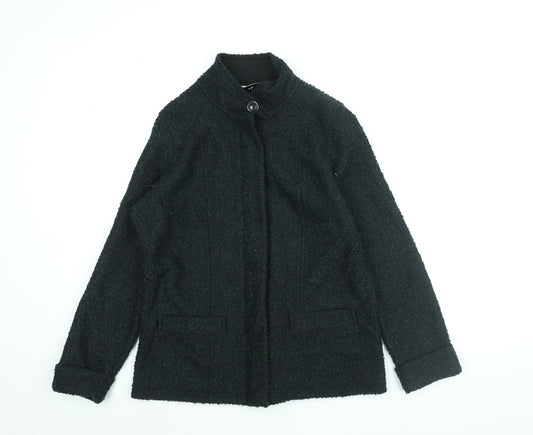 Marks and Spencer Womens Multicoloured Pea Coat Coatigan Size 12 Zip