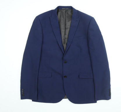 Next Mens Blue Polyester Jacket Suit Jacket Size 42 Regular