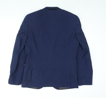 Next Mens Blue Polyester Jacket Suit Jacket Size 42 Regular