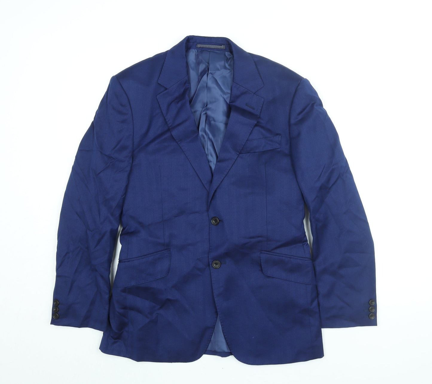 Marks and Spencer Mens Blue Wool Jacket Suit Jacket Size 36 Regular
