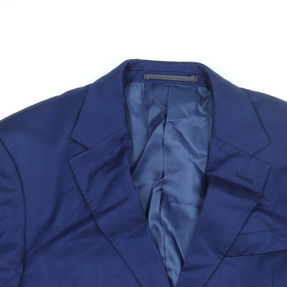 Marks and Spencer Mens Blue Wool Jacket Suit Jacket Size 36 Regular