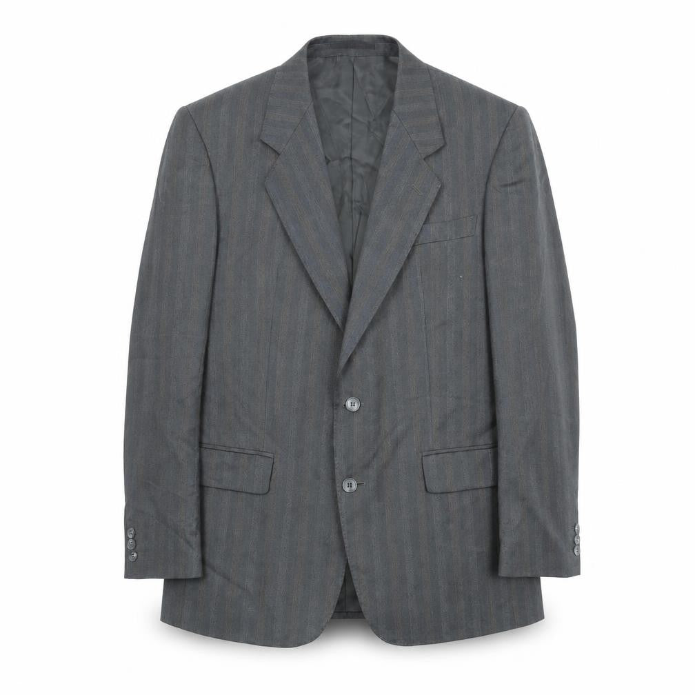 Berwin Mens Grey Striped Wool Jacket Suit Jacket Size 42 Regular