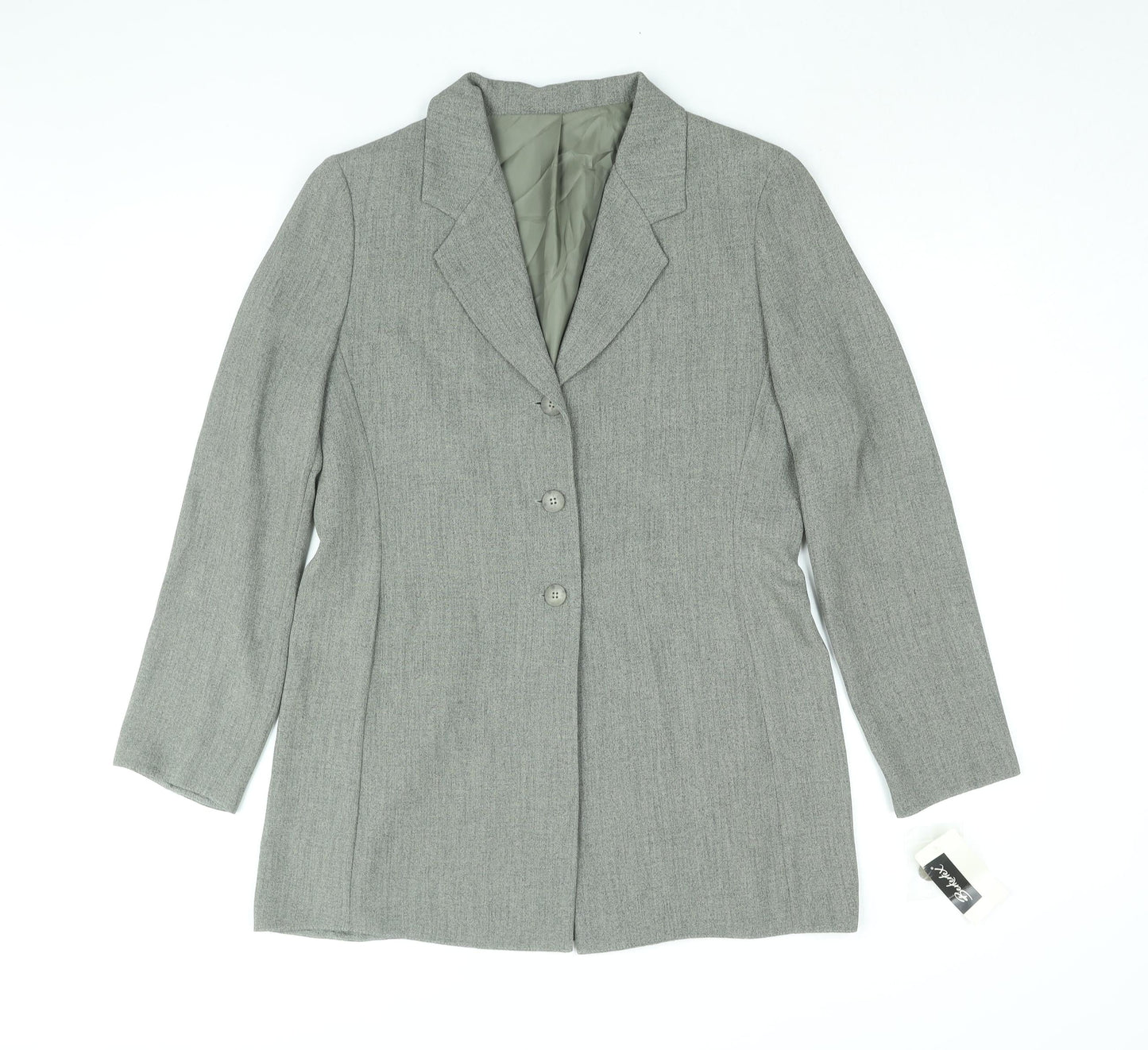 Berkertex Womens Grey Jacket Size 12 Button