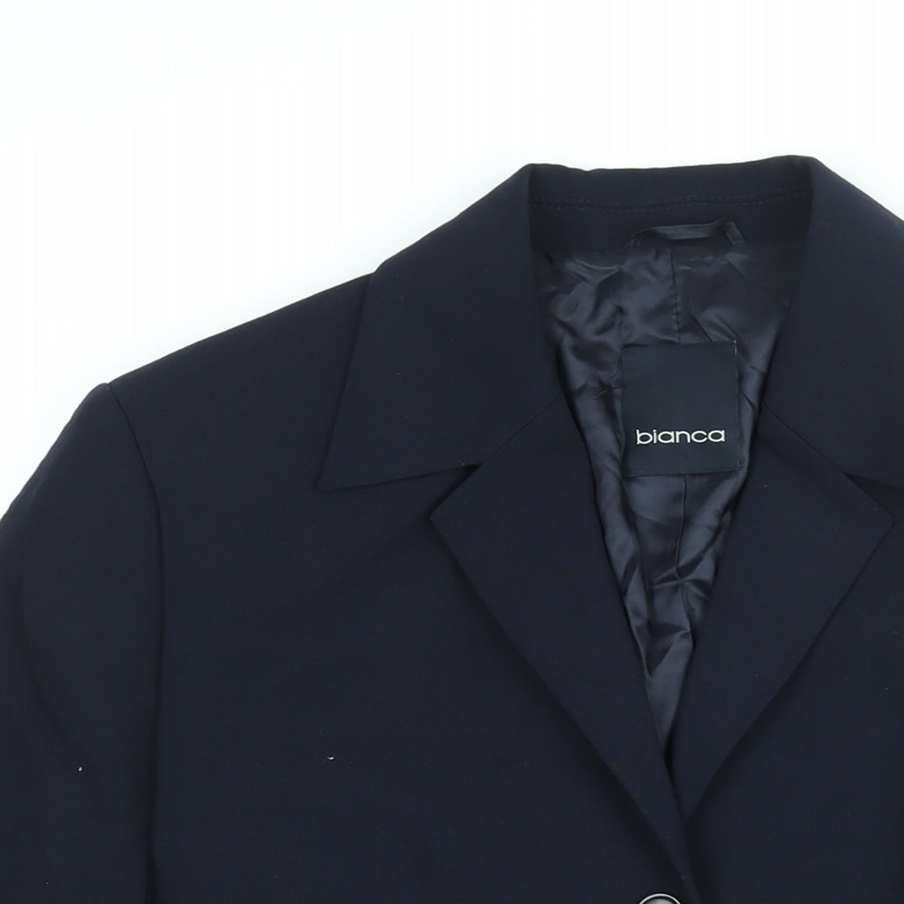 Bianca Womens Blue Jacket Size 18 Button