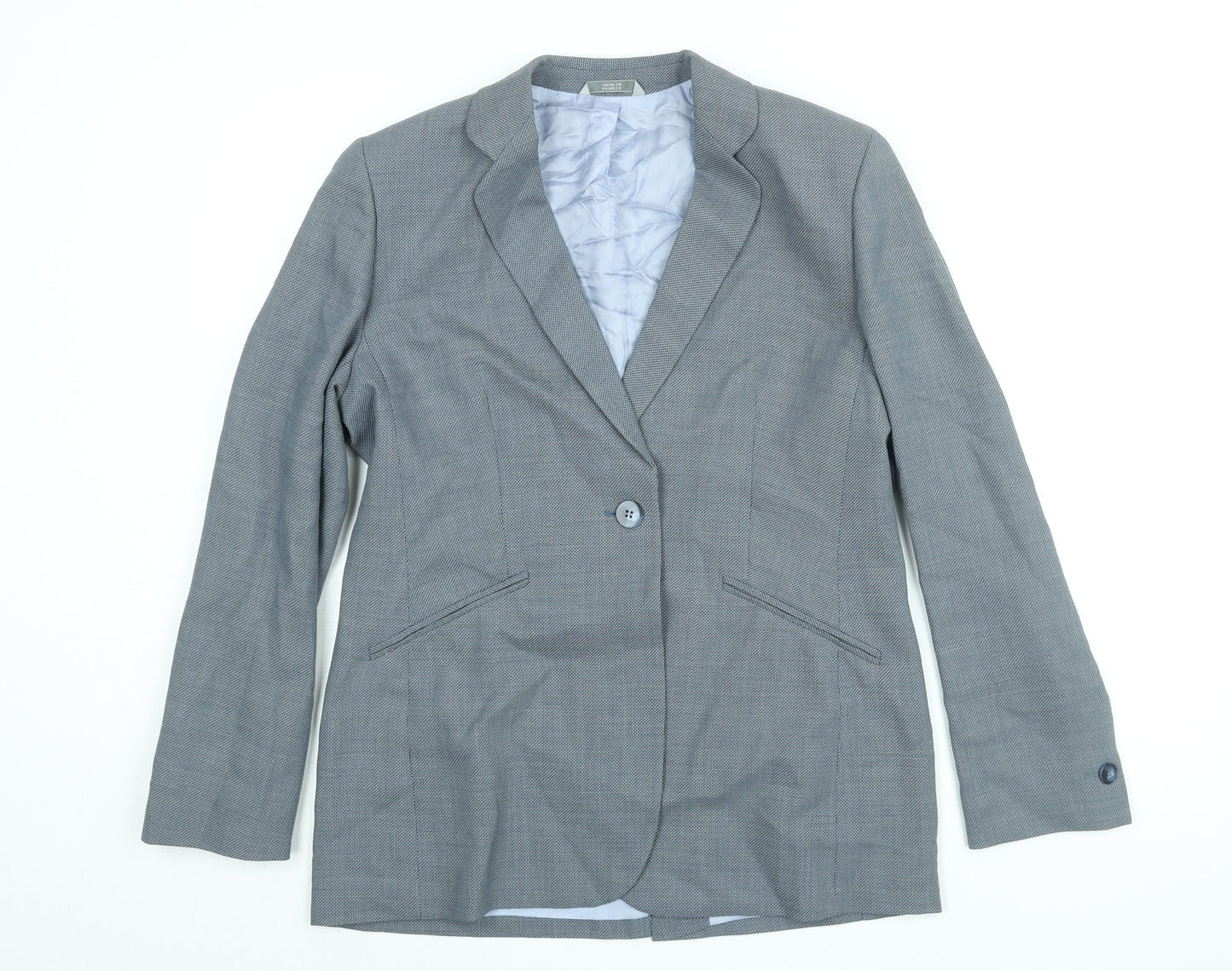 Marks and Spencer Womens Blue Jacket Blazer Size 12 Button