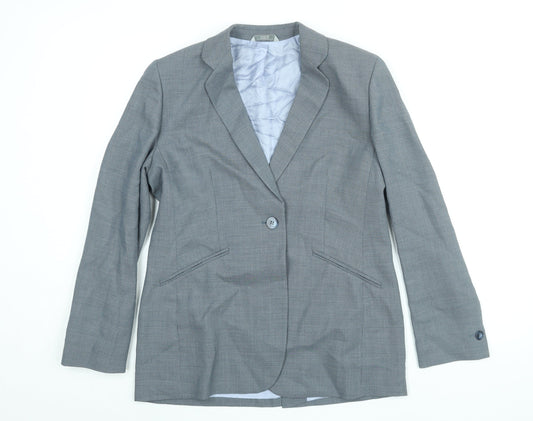 Marks and Spencer Womens Blue Jacket Blazer Size 12 Button