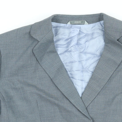 Marks & Spencer Womens Blue Jacket Blazer Size 12 Button