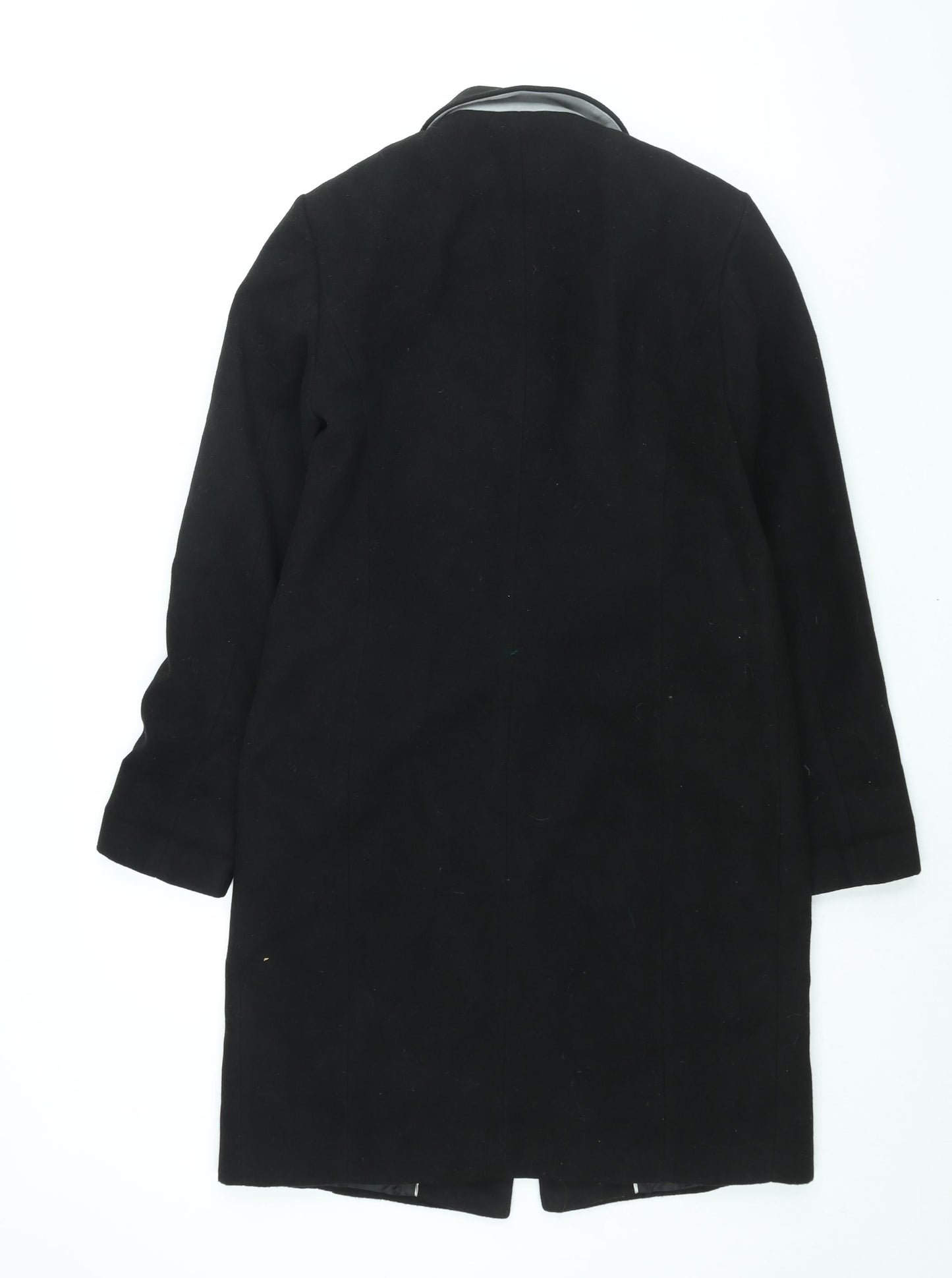 Marks and Spencer Womens Black Overcoat Coat Size 8 Snap