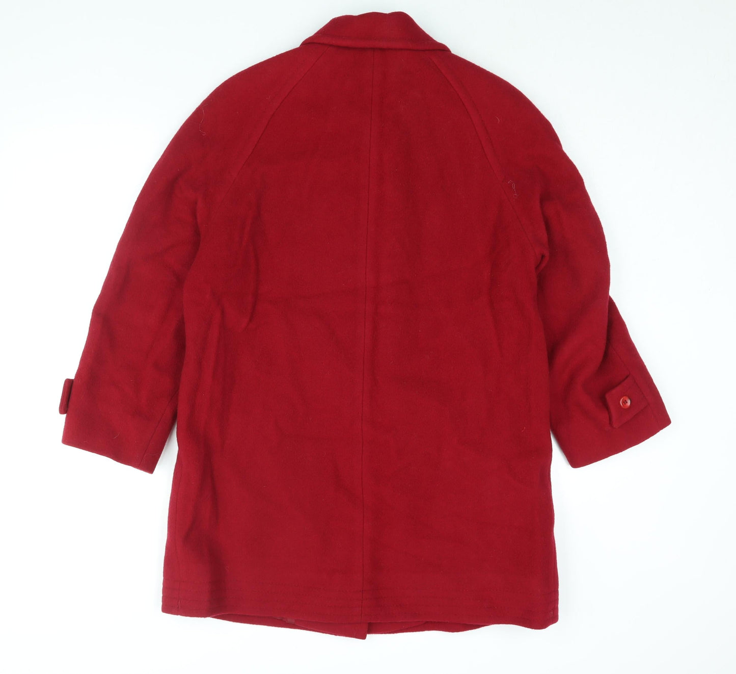 Lampert Womens Red Overcoat Coat Size 14 Button - Vintage