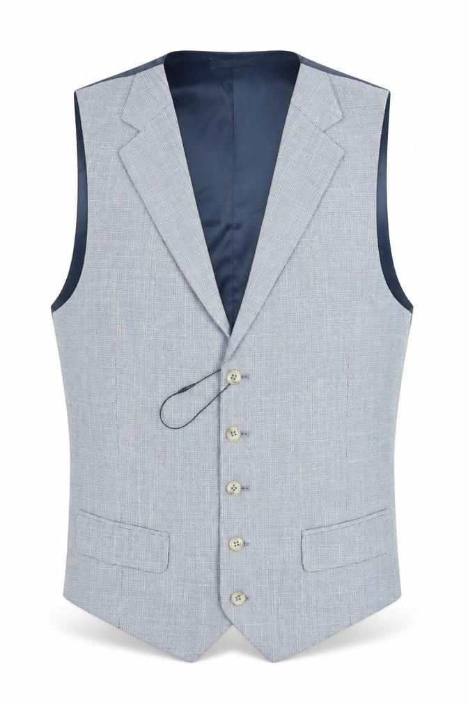 Marks & Spencer Mens Blue Polyester Jacket Suit Waistcoat Size 38 Regular