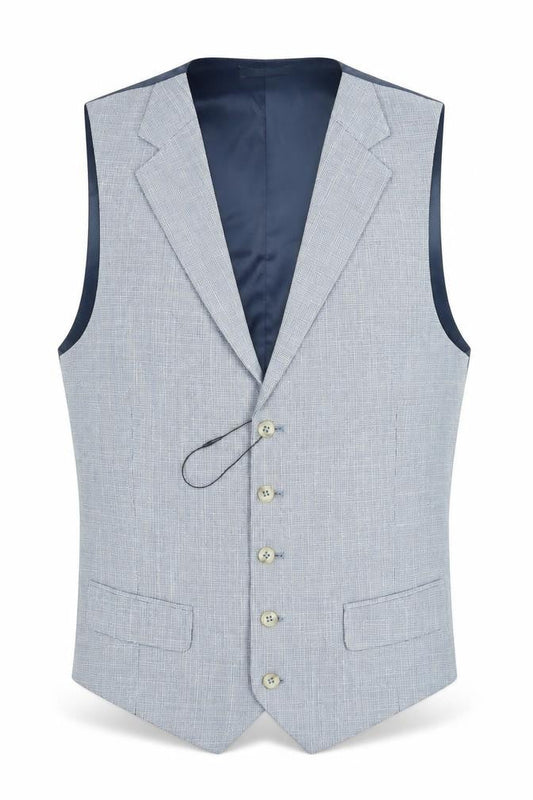 Marks & Spencer Mens Blue Polyester Jacket Suit Waistcoat Size 38 Regular