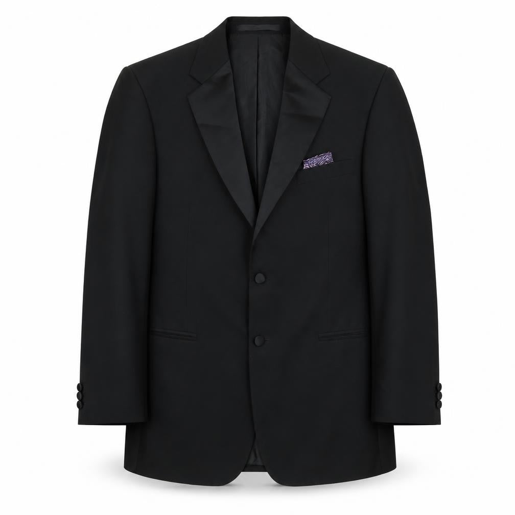 Marks & Spencer Mens Black Polyester Tuxedo Suit Jacket Size 38 Regular - Satin Lapel