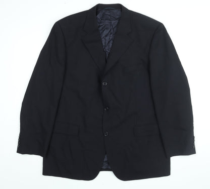 ROY ROBSON Mens Blue Polyester Jacket Suit Jacket Size 46 Regular