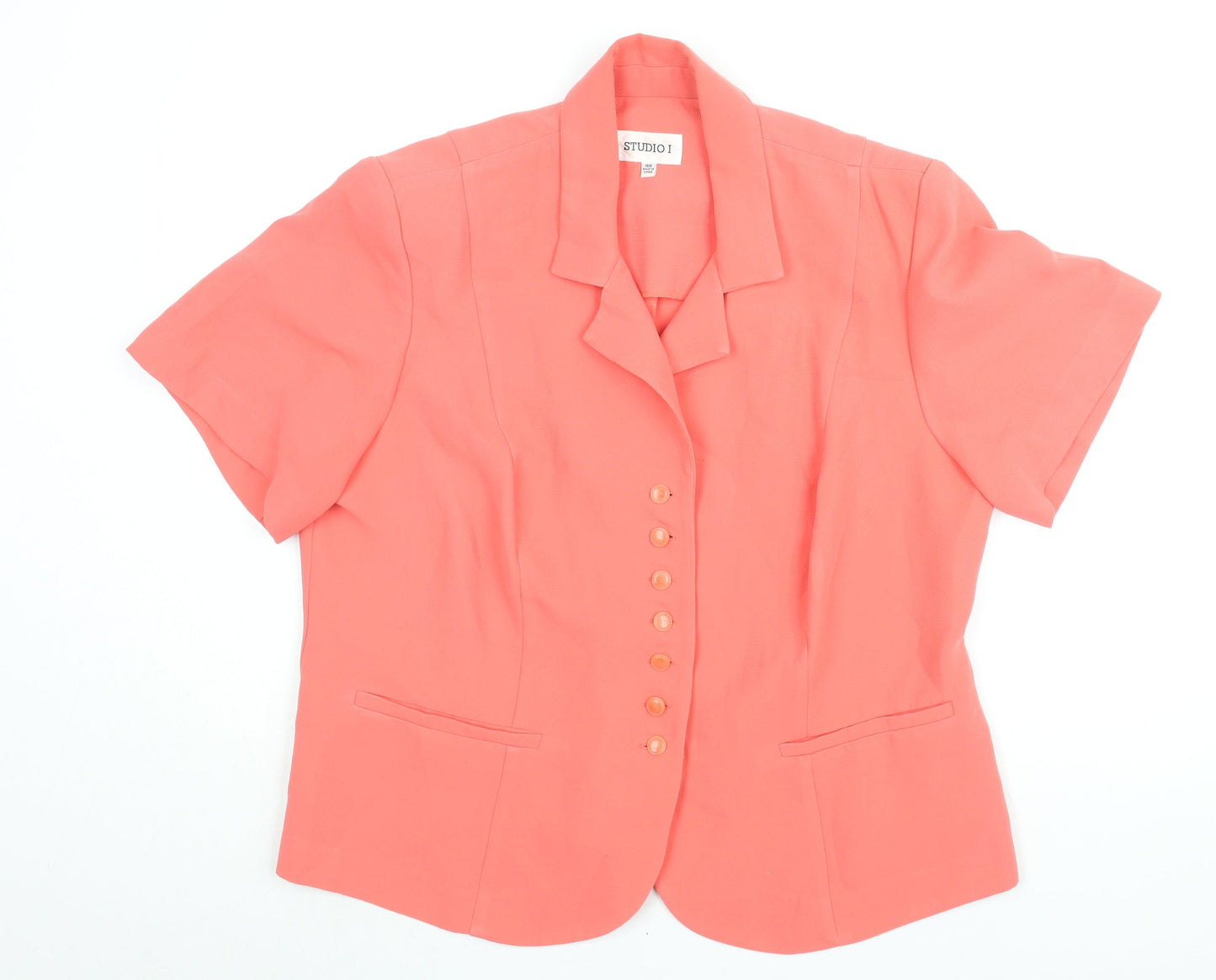 Studio I Womens Pink Jacket Size 18 Button - Vintage