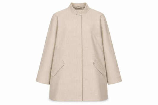 Classics Womens Beige Overcoat Coat Size 22 Button