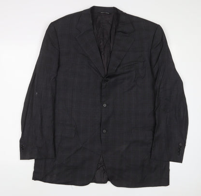 Additional front view of Canali men’s grey wool jacket suit jacket, size 44, regular