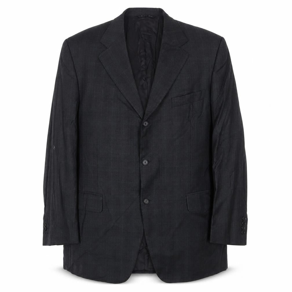 Canali Mens Grey Wool Jacket Suit Jacket Size 44 Regular