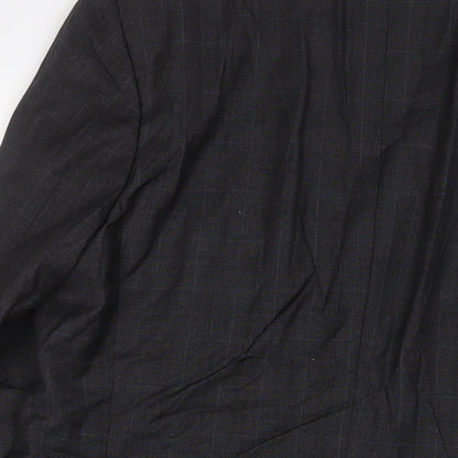 Brand and care label for Canali men’s grey wool jacket suit jacket, size 44, regular
