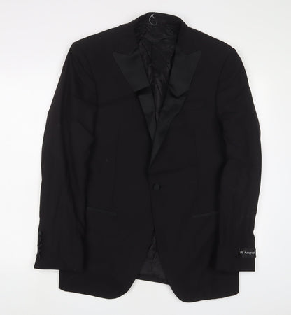 Additional front view of Autograph men’s black wool jacket suit jacket, size 40, regular