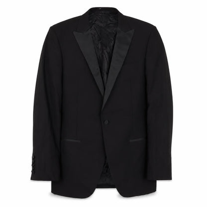 Front view of Autograph men’s black wool jacket suit jacket, size 40, regular