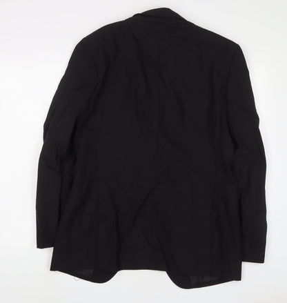 Back view of Autograph men’s black wool jacket suit jacket, size 40, regular