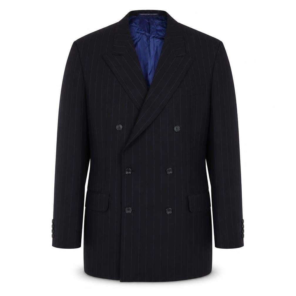 St Michael Mens Blue Striped Wool Jacket Suit Jacket Size 42 Regular