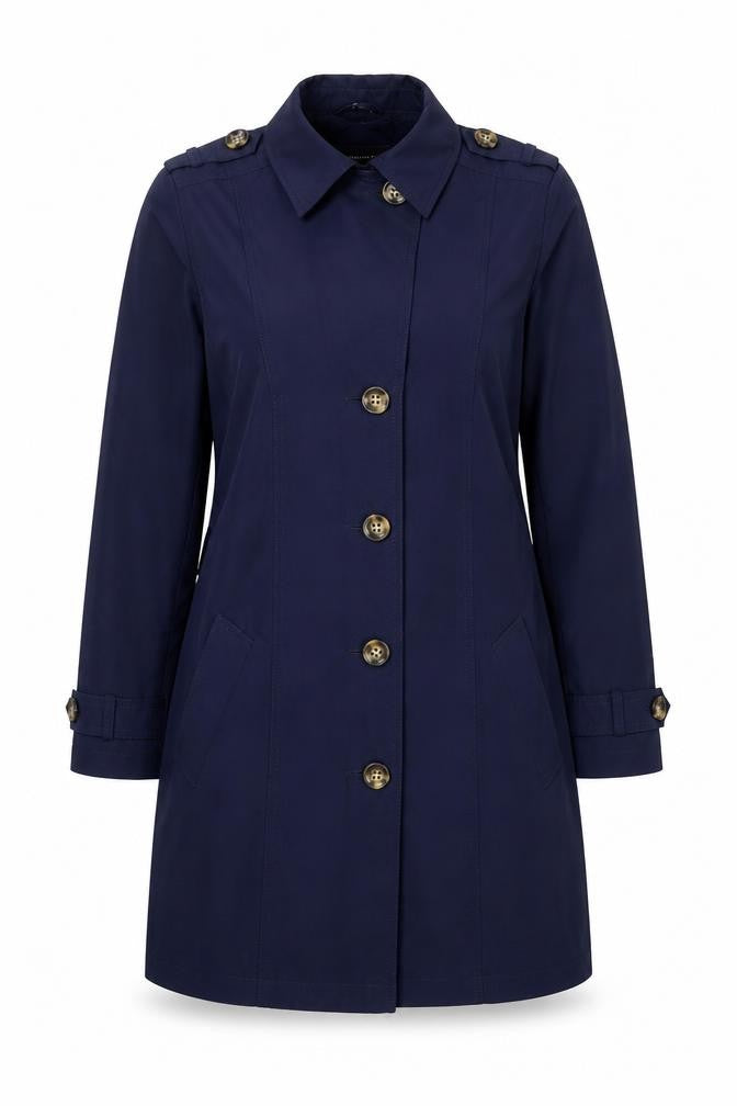 Marks & Spencer Womens Blue Overcoat Coat Size 8 Button