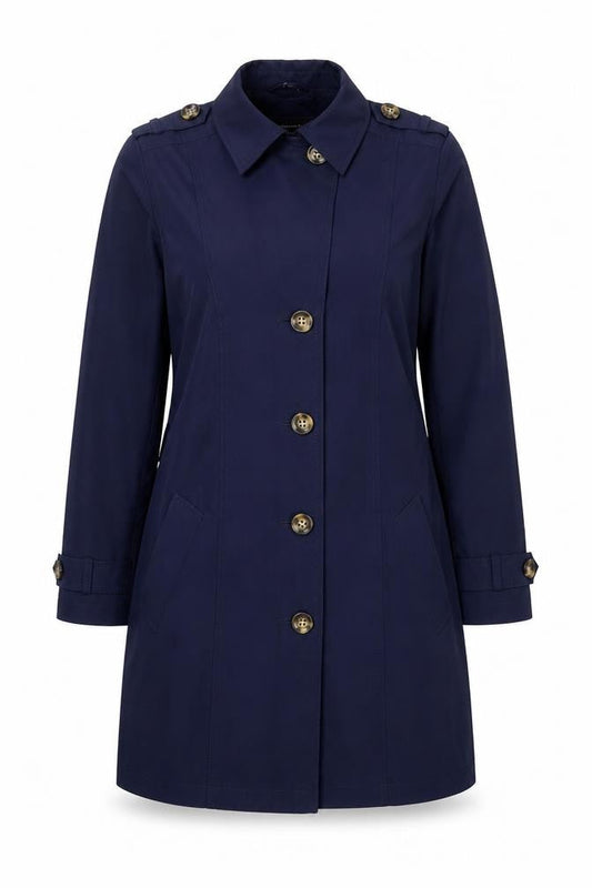 Marks & Spencer Womens Blue Overcoat Coat Size 8 Button