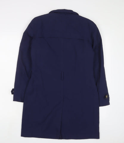 Marks & Spencer Womens Blue Overcoat Coat Size 8 Button