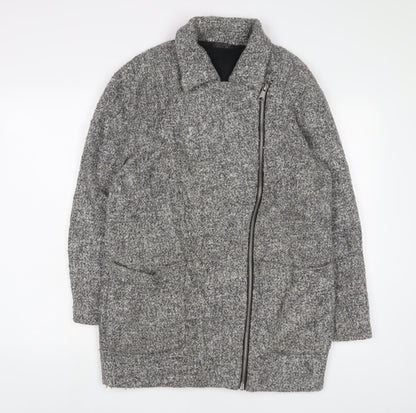 Topshop Womens Grey Jacket Coat Size 8 Zip