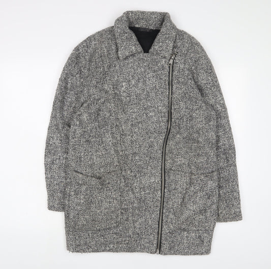 Topshop Womens Grey Jacket Coat Size 8 Zip