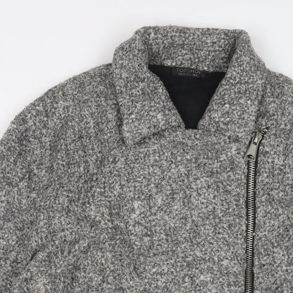 Topshop Womens Grey Jacket Coat Size 8 Zip
