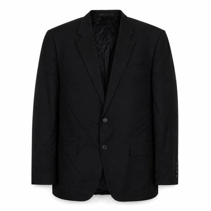 Front view of French Connection men’s black polyester jacket suit jacket, size 40, regular