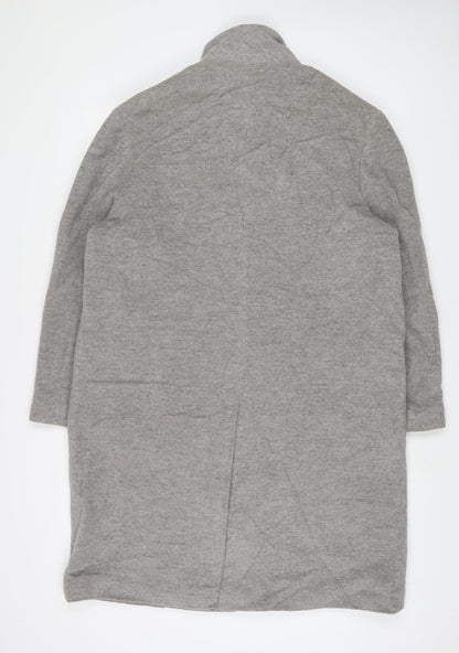 Next Womens Grey Overcoat Coat Size 12 Button