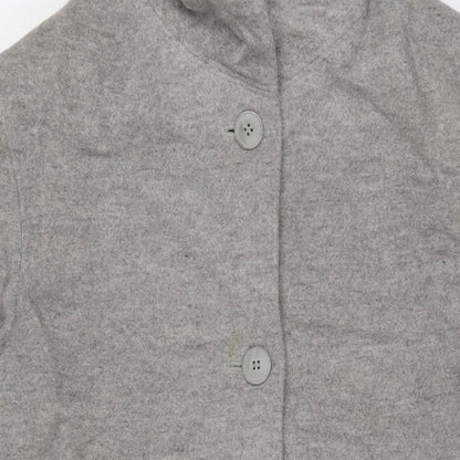 Next Womens Grey Overcoat Coat Size 12 Button