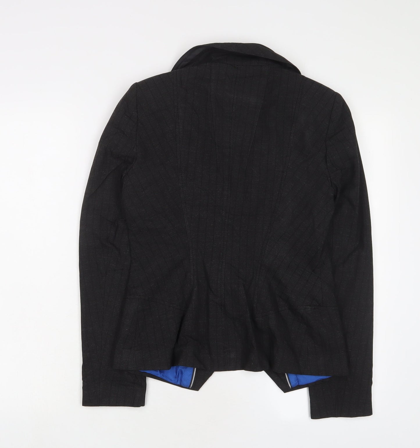 NEXT Womens Grey Striped Jacket Blazer Size 8 Button