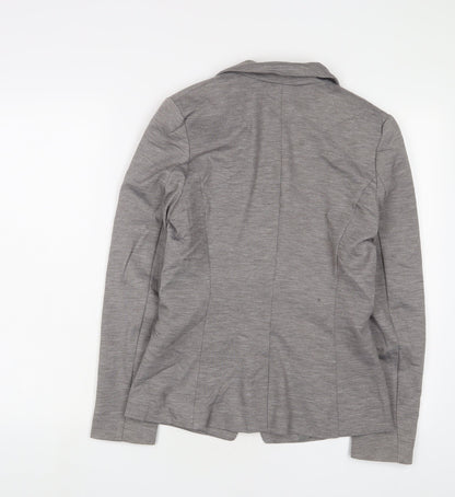 H&M Womens Grey Jacket Blazer Size 8 Button