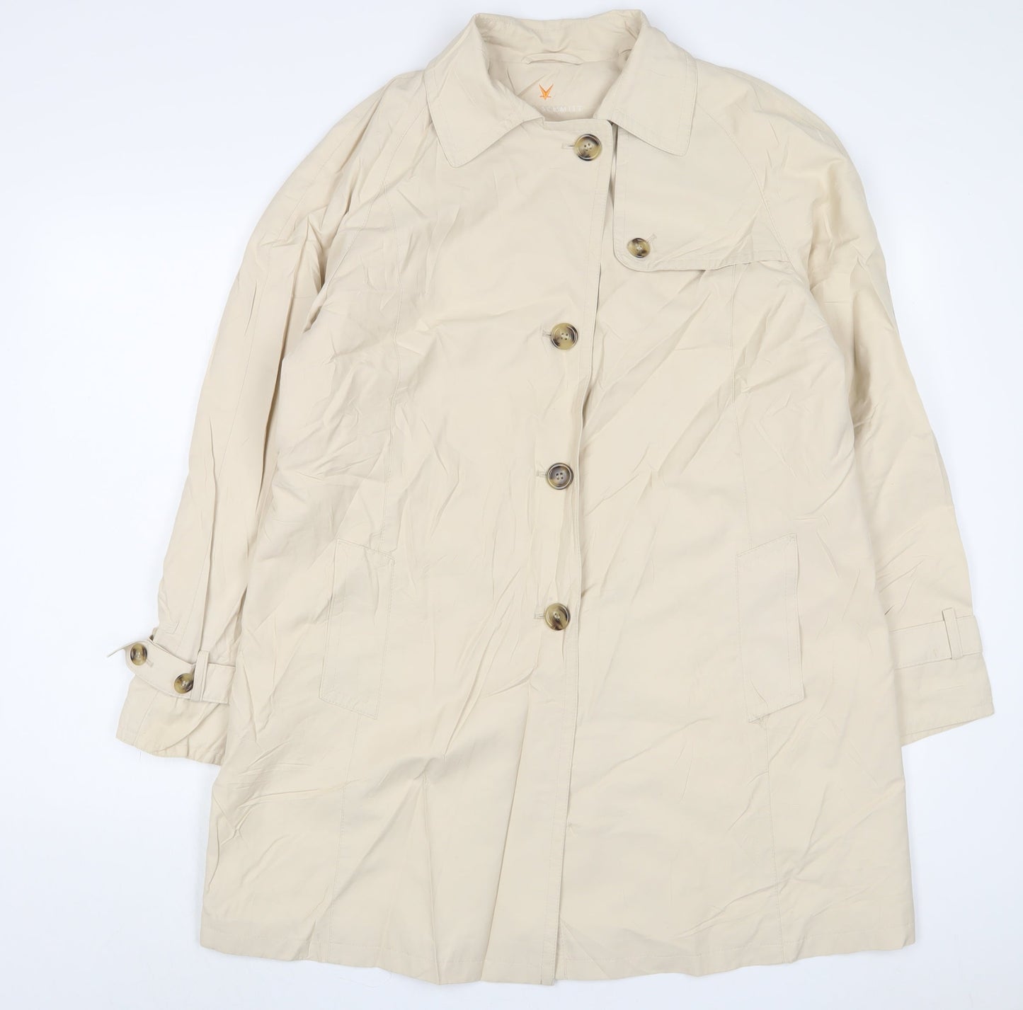 Fuchs Schmitt Womens Beige Overcoat Coat Size 16 Button