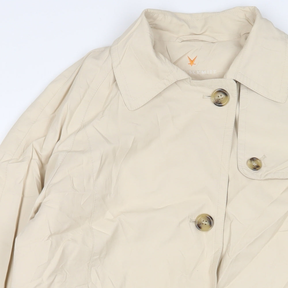 Fuchs Schmitt Womens Beige Overcoat Coat Size 16 Button