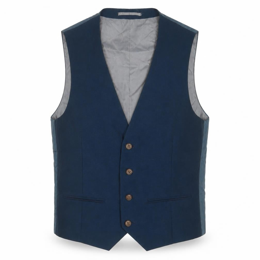 OneSixFive Mens Blue Polyester Jacket Suit Waistcoat Size 36 Regular