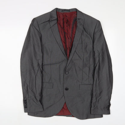 Next Mens Grey Polyester Jacket Suit Jacket Size 38 Regular