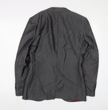 Next Mens Grey Polyester Jacket Suit Jacket Size 38 Regular