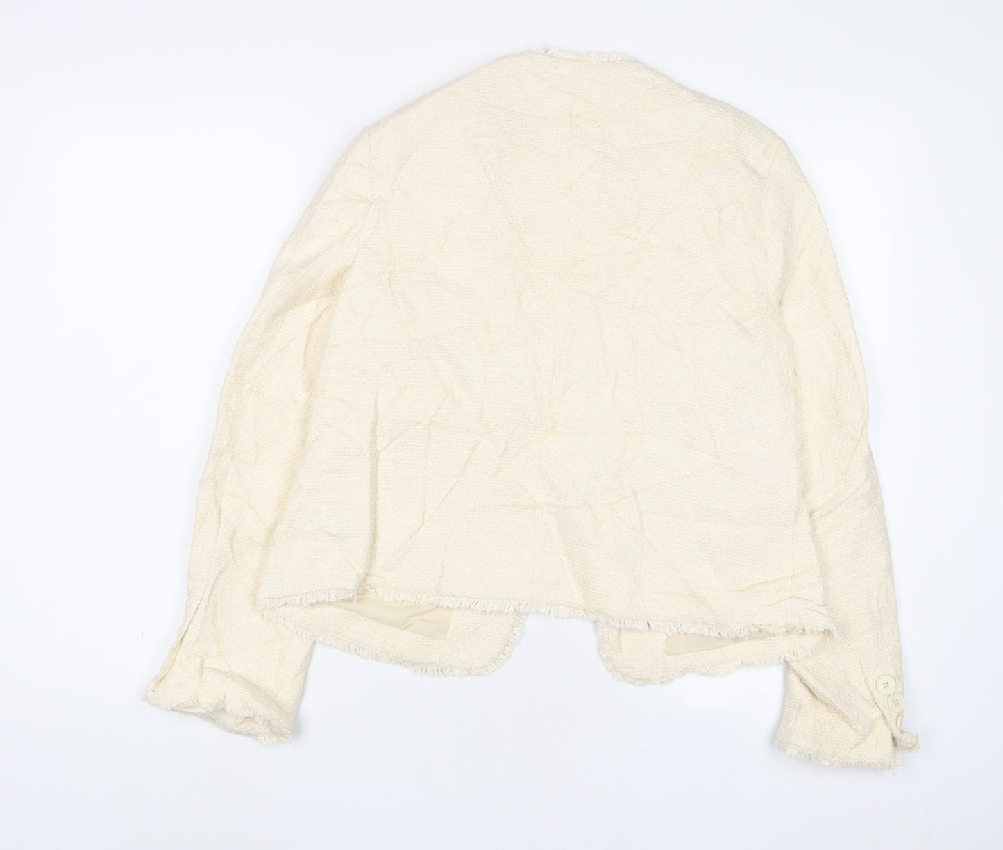 Marks and Spencer Womens Beige Jacket Blazer Size 12 Hook & Eye