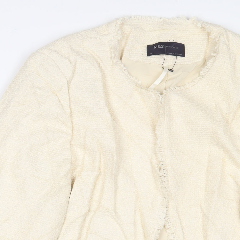 Marks and Spencer Womens Beige Jacket Blazer Size 12 Hook & Eye