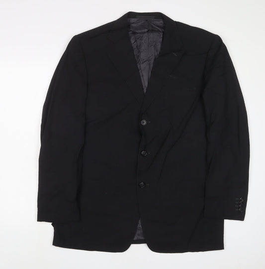 Ermenegildo Zegna Mens Black Wool Jacket Suit Jacket Size 42 Regular