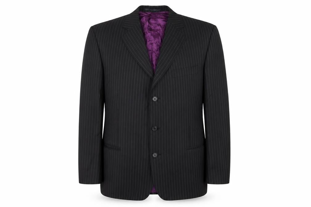Racing Green Mens Blue Striped Wool Jacket Suit Jacket Size 42 Regular