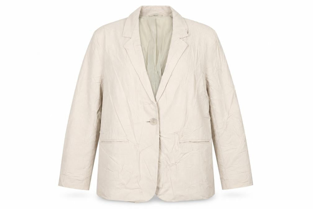 EWM Womens Beige Jacket Blazer Size 18 Button